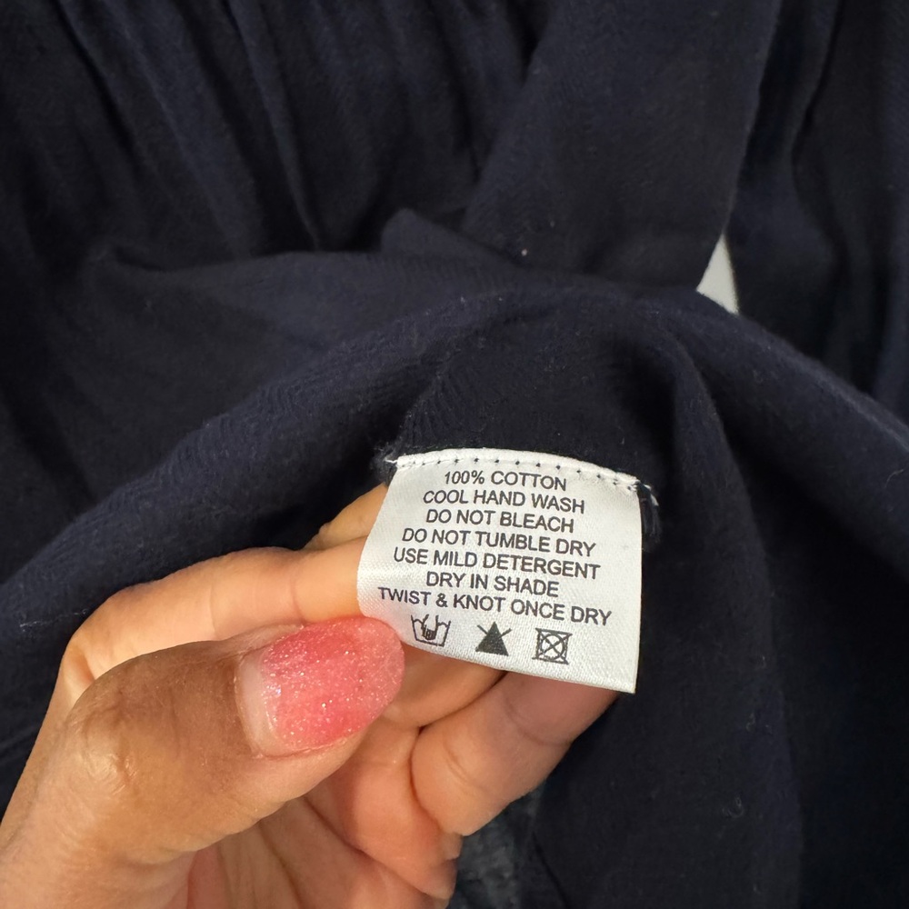 Lila Soul women’s 100% cotton tunic Embroidered navy blue Top size Medium NWT - Picture 5 of 5